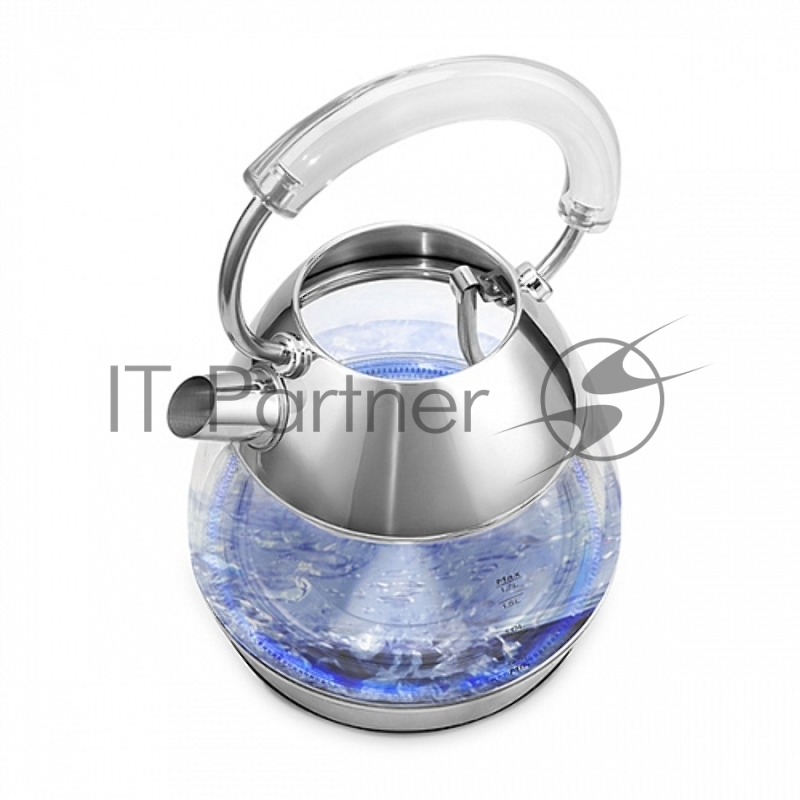 Чайник BQ KT1737G Steel. Чайник, Мощность: 2200 Вт, Объем: 1.7 л, Контроллер Strix, Мощность: 2200 Вт, Объем: 1.7 л, Корпус из жаропрочного стекла, Синяя светодиодная подсветка , Автоотключение при закипании/при снятии/отсутствии воды, Съемный фильтр