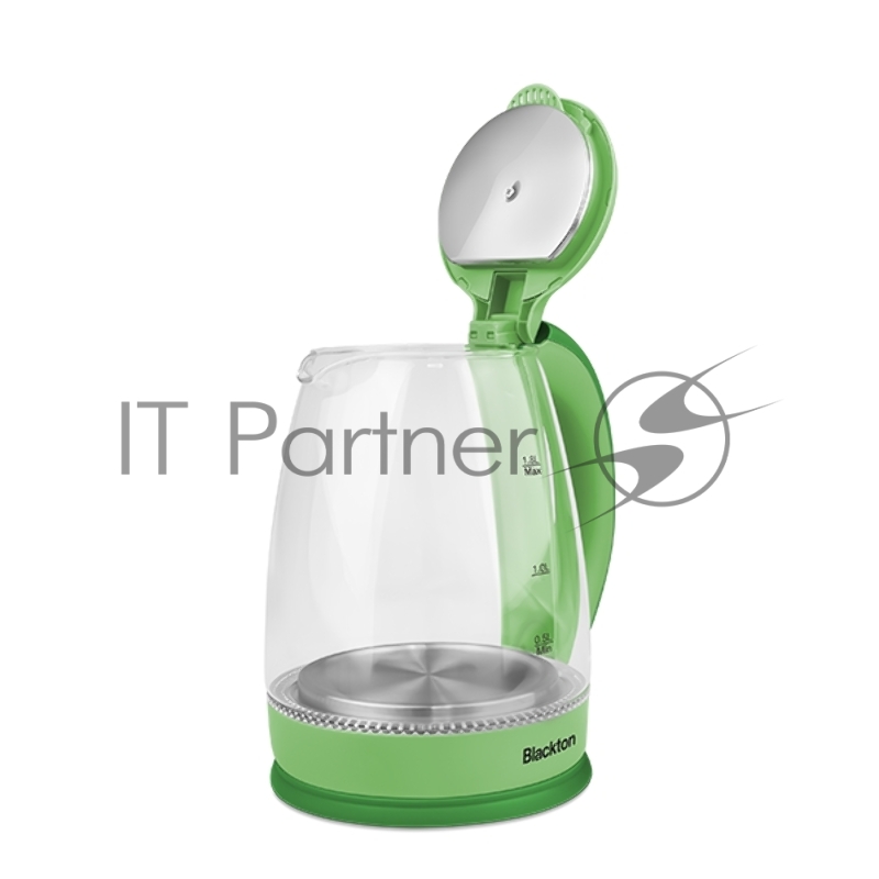 Чайник Blackton Bt KT1800G Fresh Green. Мощность: 1500 Вт, Максимальный объем: 1.8 л, Материал корпуса: Стекло, Длина электрошнура: Около 0.8 м, Внутренняя подсветка: Да, синяя