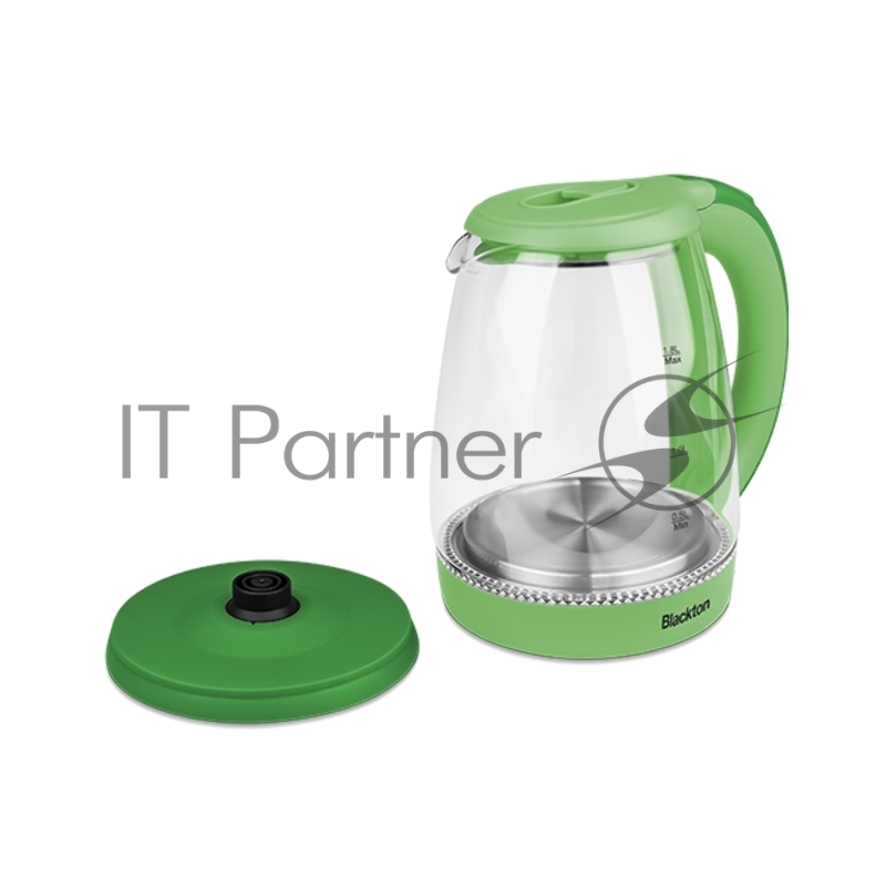 Чайник Blackton Bt KT1800G Fresh Green. Мощность: 1500 Вт, Максимальный объем: 1.8 л, Материал корпуса: Стекло, Длина электрошнура: Около 0.8 м, Внутренняя подсветка: Да, синяя