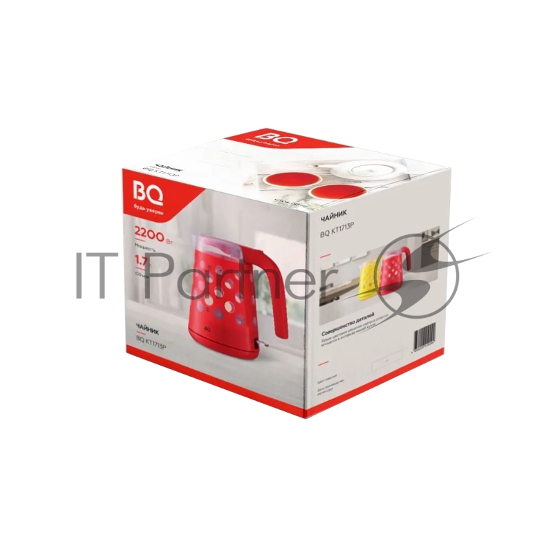 Чайник BQ KT1713P Red. Мощность:2200 Вт/Объем 1,7л/ LED подсветка/ Шкала уровня воды/ Вращающейся корпус на 360 градусов/ Отсек для хранения электрошнура в подставке/ Длина шнура: 0,7м/Напряжение:220-240, 50-60 Гц/ Совершенство деталей, яркое цветово