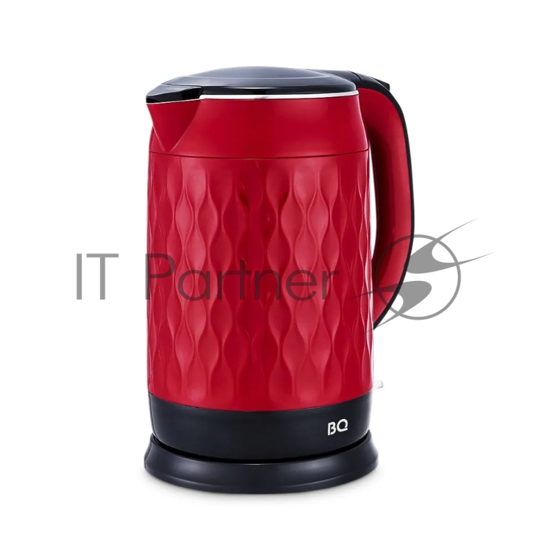 Чайник BQ KT1715P Red-Black. Мощность:1800 Вт/Объем 1,7л/ Двухслойный корпус, внутренная колба из нержавеющей стали препятствует соприкоснавению пластика с кипящей водой, внешняя поверхность выполнена из высококачественного пластика - корпус не нагре