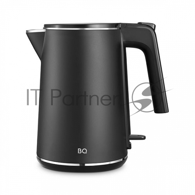 Чайник BQ KT1716P Black. Мощность:1800 Вт/Объем 1л/ Двухслойный корпус, внутренная колба из нержавеющей стали препятствует соприкоснавению пластика с кипящей водой, внешняя поверхность выполнена из высококачественного пластика - корпус не нагревается