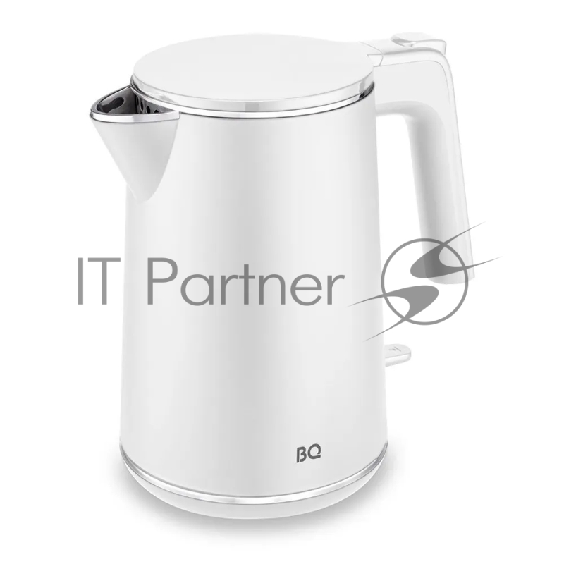 Чайник BQ KT1716P White. Мощность:1800 Вт/Объем 1л/ Двухслойный корпус, внутренная колба из нержавеющей стали препятствует соприкоснавению пластика с кипящей водой, внешняя поверхность выполнена из высококачественного пластика - корпус не нагревается