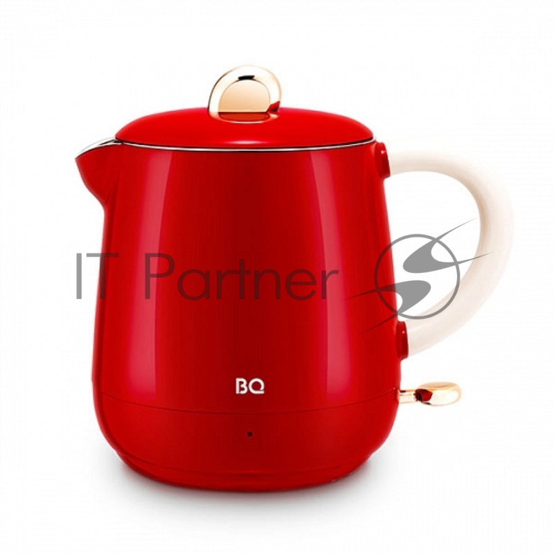 Чайник BQ KT1717P Red. Мощность:1000 Вт/Объем 0,6л/ Двухслойный корпус, внутренная колба из нержавеющей стали препятствует соприкоснавению пластика с кипящей водой, внешняя поверхность выполнена из высококачественного пластика - корпус не нагревается