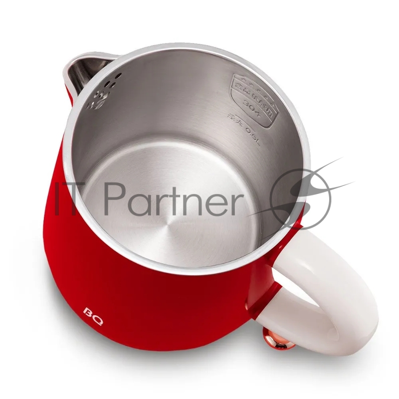 Чайник BQ KT1717P Red. Мощность:1000 Вт/Объем 0,6л/ Двухслойный корпус, внутренная колба из нержавеющей стали препятствует соприкоснавению пластика с кипящей водой, внешняя поверхность выполнена из высококачественного пластика - корпус не нагревается