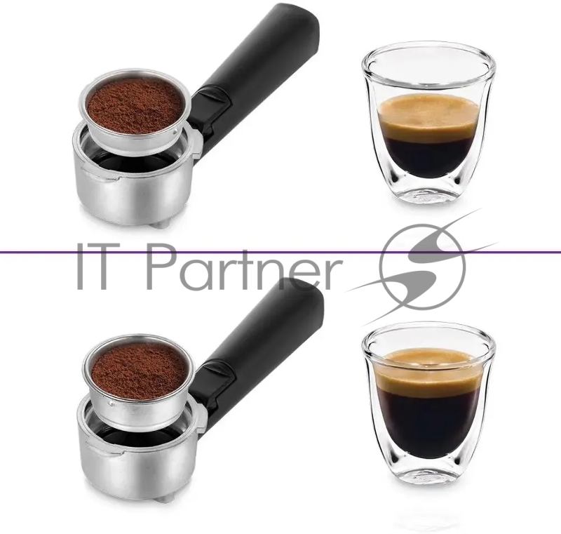 Кофеварка рожковая Kitfort КТ-7225 850Вт нержавеющая сталь/черный