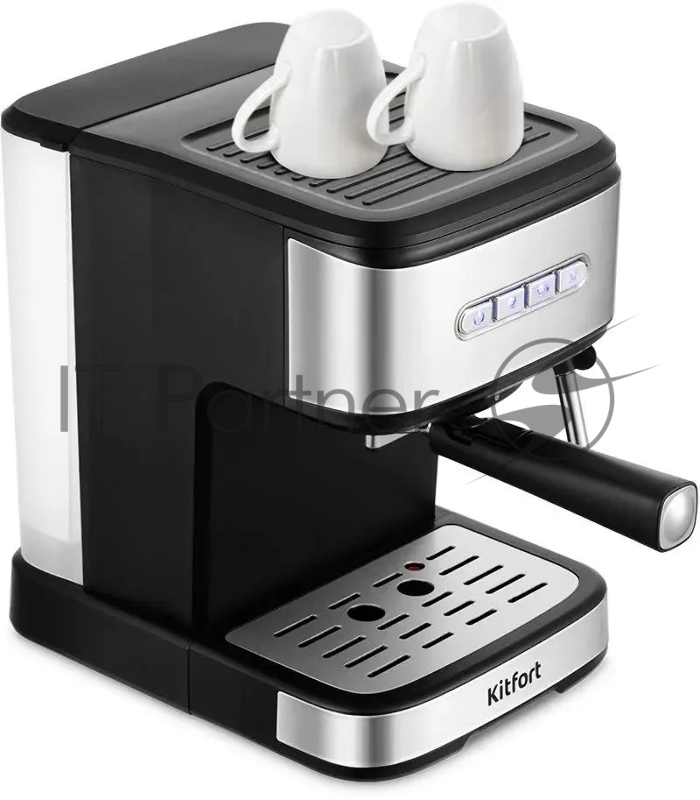 Кофеварка рожковая Kitfort КТ-7225 850Вт нержавеющая сталь/черный