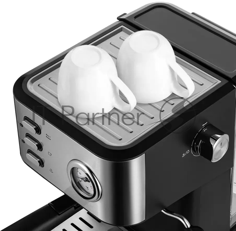 Кофеварка рожковая Kitfort КТ-7293 1050Вт черный/серебристый