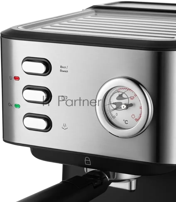 Кофеварка рожковая Kitfort КТ-7293 1050Вт черный/серебристый