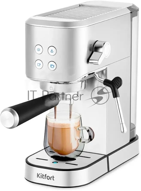 Кофеварка рожковая Kitfort КТ-7294 1350Вт серебристый