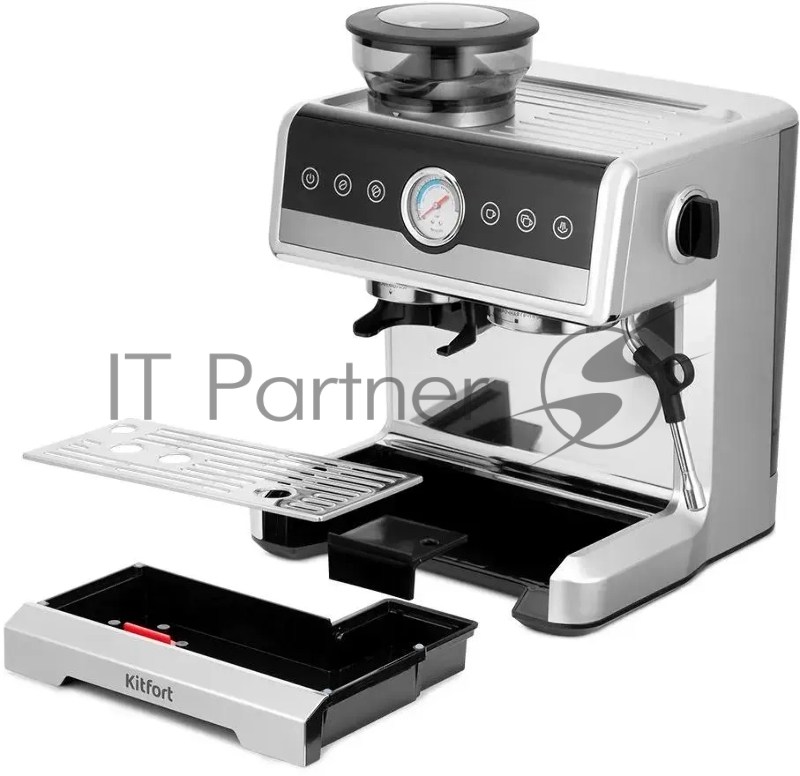 Кофеварка рожковая Kitfort КТ-7413 2250Вт нержавеющая сталь/черный