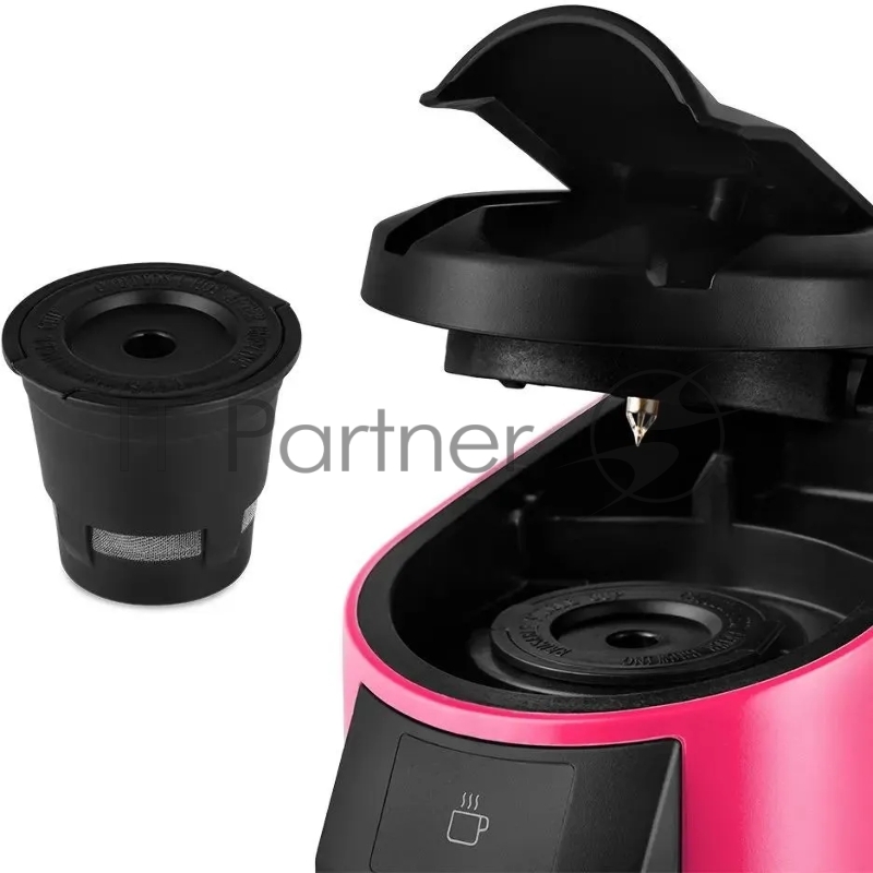 Кофеварка Kitfort КТ-7121-1 800Вт черный/малиновый