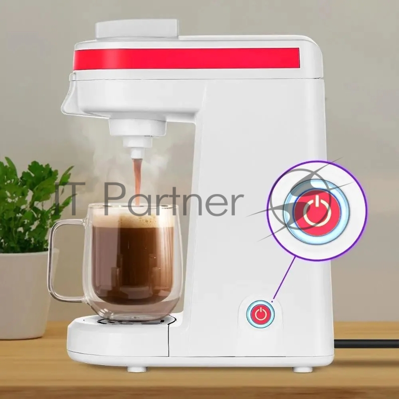 Кофеварка Kitfort КТ-7122-1 800Вт белый/малиновый