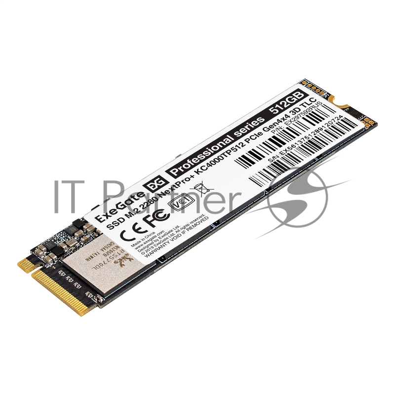 Накопитель SSD M.2 2280 512GB ExeGate NextPro+ KC4000TP512 (PCIe Gen4x4, NVMe, 22x80mm, 3D TLC)