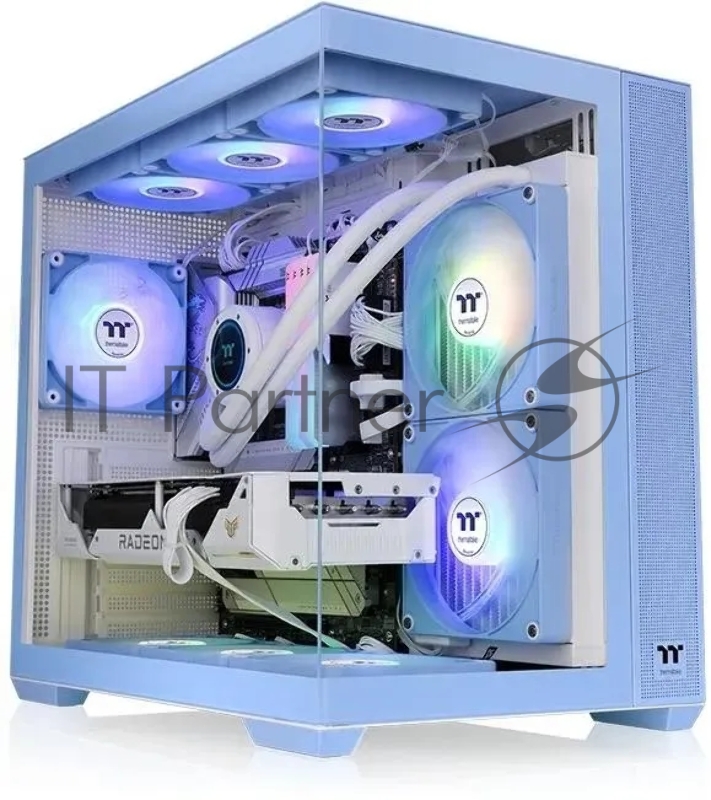 Корпус Thermaltake View 380 TG ARGB синий без БП ATX 6x120mm 2x140mm 1x200mm 2xUSB3.0 audio bott PSU