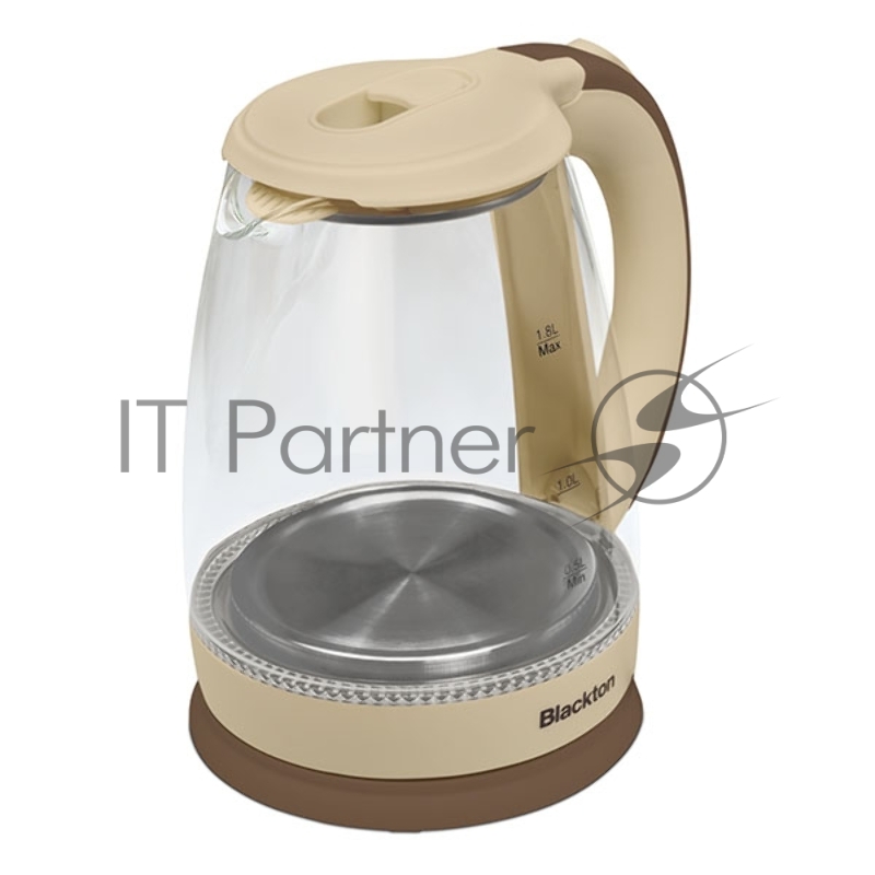 Чайник Blackton Bt KT1800G Milk Caramel. Мощность: 1500 Вт, Максимальный объем: 1.8 л, Материал корпуса: Стекло, Длина электрошнура: Около 0.8 м, Внутренняя подсветка: Да, синяя