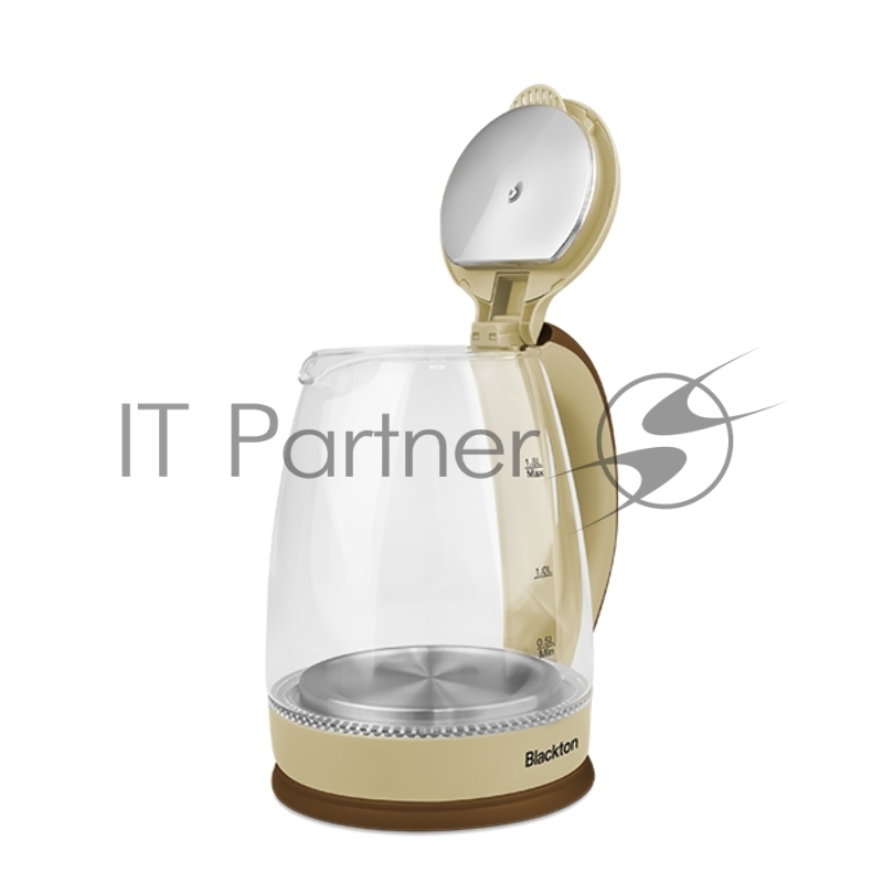 Чайник Blackton Bt KT1800G Milk Caramel. Мощность: 1500 Вт, Максимальный объем: 1.8 л, Материал корпуса: Стекло, Длина электрошнура: Около 0.8 м, Внутренняя подсветка: Да, синяя