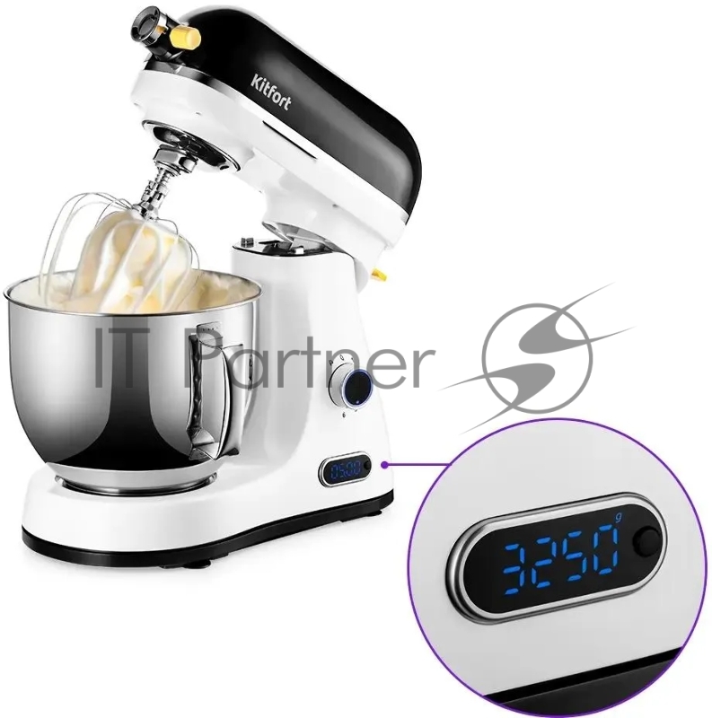 Миксер планетарный Kitfort КТ-3437 1600Вт белый/черный
