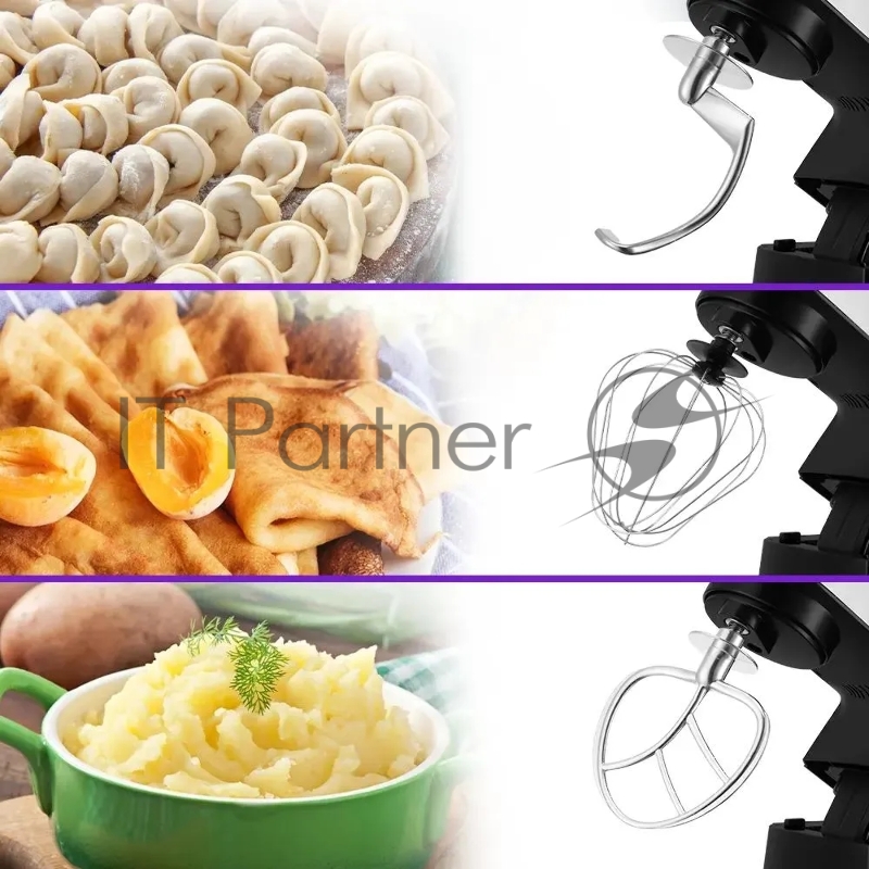 Миксер планетарный Kitfort КТ-3480 2000Вт серебристый/черный