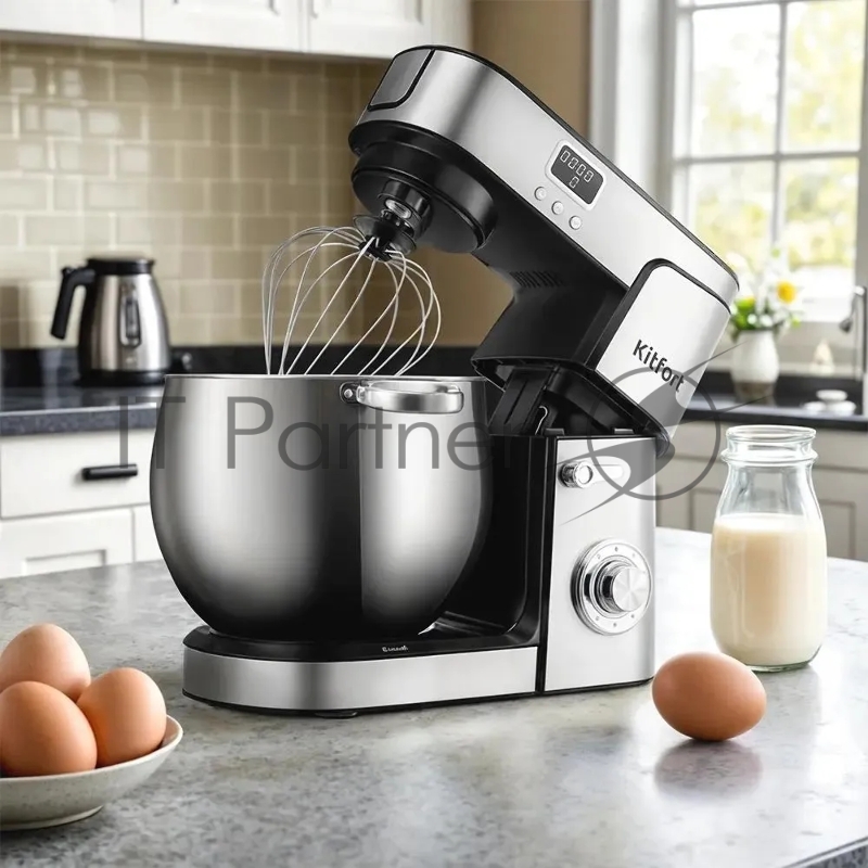 Миксер планетарный Kitfort КТ-3480 2000Вт серебристый/черный