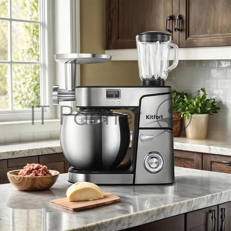 Миксер планетарный Kitfort КТ-3480 2000Вт серебристый/черный