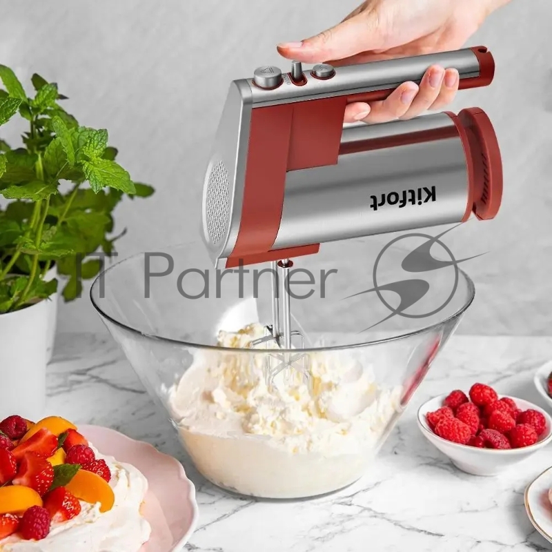 Миксер ручной Kitfort КТ-3426 300Вт серебристый/коралловый