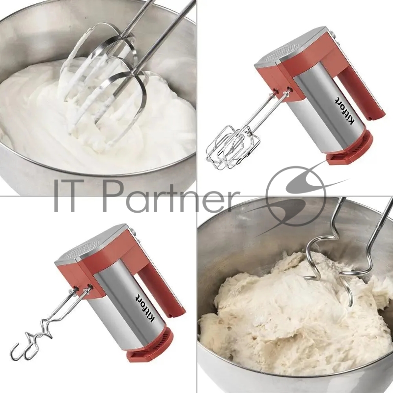 Миксер ручной Kitfort КТ-3426 300Вт серебристый/коралловый