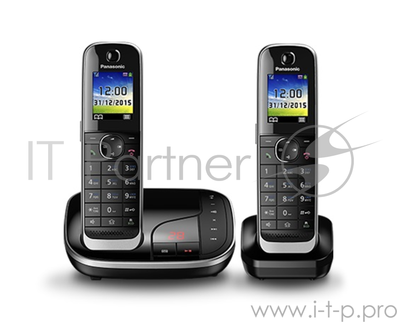 Р/Телефон Dect Panasonic KX-TGJ322RUB черный (труб. в компл.:2шт) автооветчик АОН