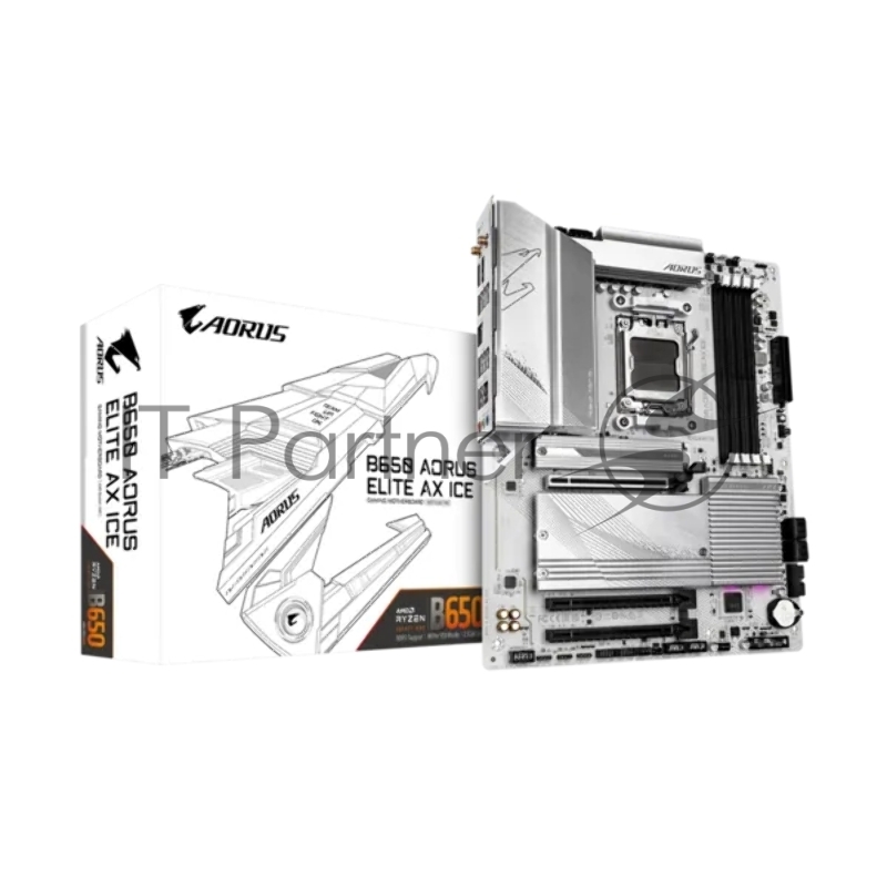 Материнская плата Gigabyte B650 A ELITE AX ICE SocketAM5 AMD B650 4xDDR5 ATX AC`97 8ch(7.1) 2.5Gg RAID+HDMI+DP