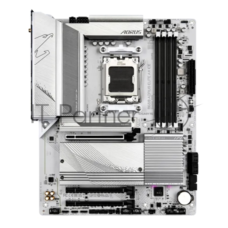Материнская плата Gigabyte B650 A ELITE AX ICE SocketAM5 AMD B650 4xDDR5 ATX AC`97 8ch(7.1) 2.5Gg RAID+HDMI+DP