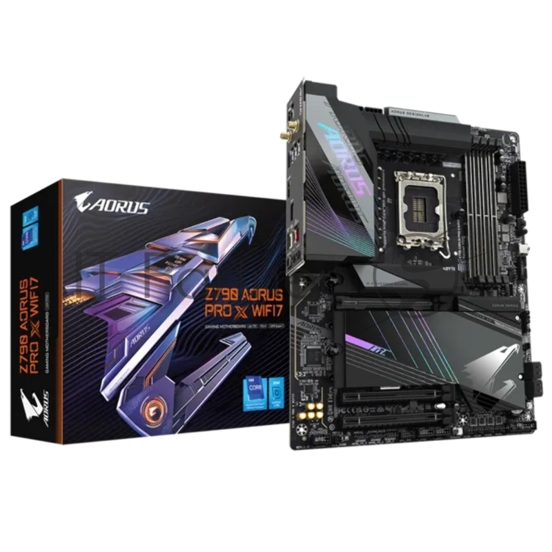 Материнская плата Gigabyte Z790 AORUS PRO X WIFI7, LGA 1700, Intel Z790, 4xDDR5-5600 MHz, 3xPCI-Ex16, 5xM.2, ATX