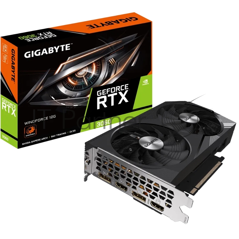 Видеокарта Gigabyte GV-N3060WF2-12GD NVIDIA GeForce RTX 3060 12Gb 192bit GDDR6 1792/15000 HDMIx2 DPx2 HDCP Ret