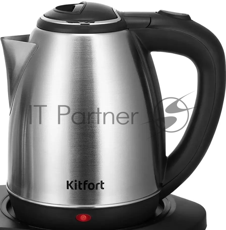 Чайный набор Kitfort КТ-6638 1.8л. 1700Вт нержавеющая сталь/черный корпус: нерж.сталь/пластик