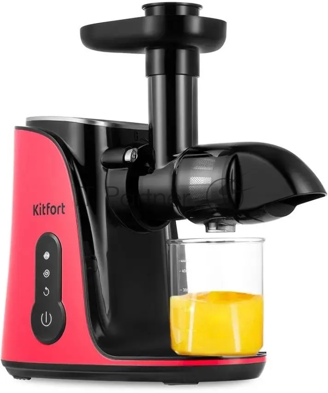 Соковыжималка шнековая Kitfort КТ-1141-1 150Вт рез.сок.:450мл. черный/малиновый