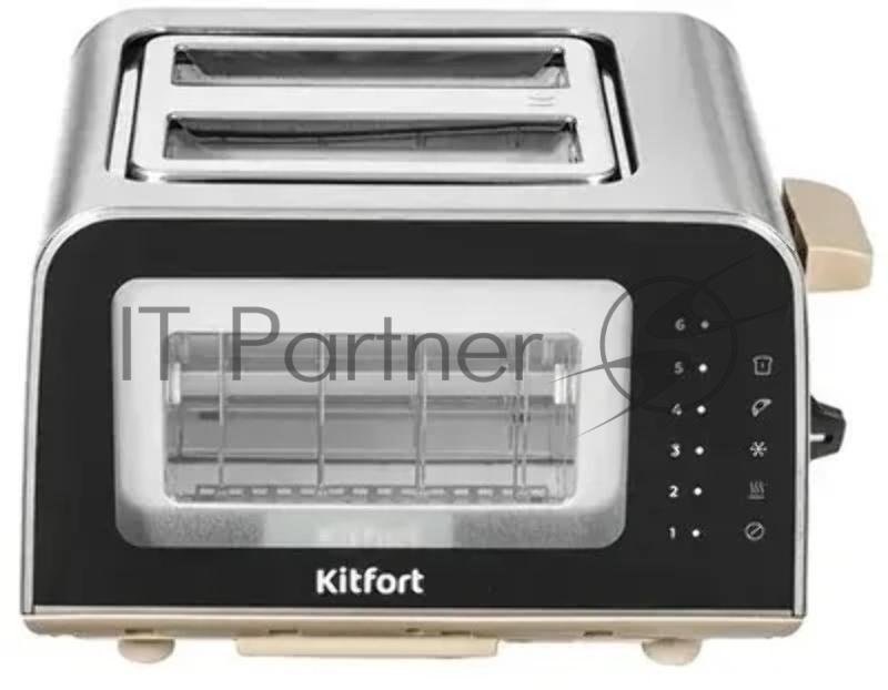 Тостер Kitfort КТ-6060 1100Вт бежевый/серебристый