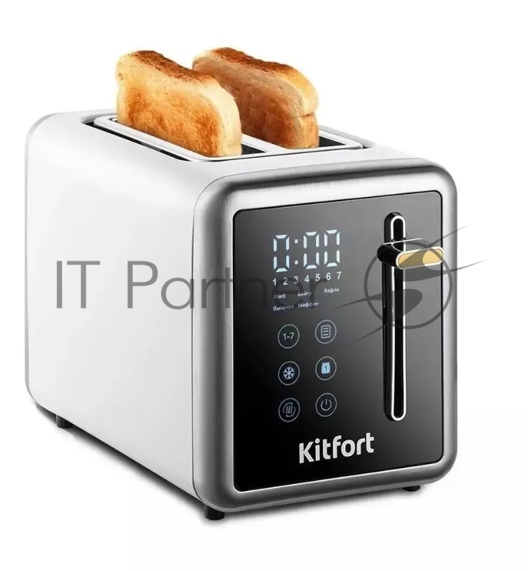 Тостер Kitfort КТ-6079 850Вт серебристый/черный