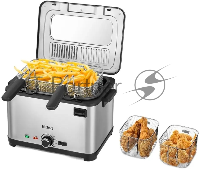 Фритюрница Kitfort КТ-6240 2000Вт серебристый/черный