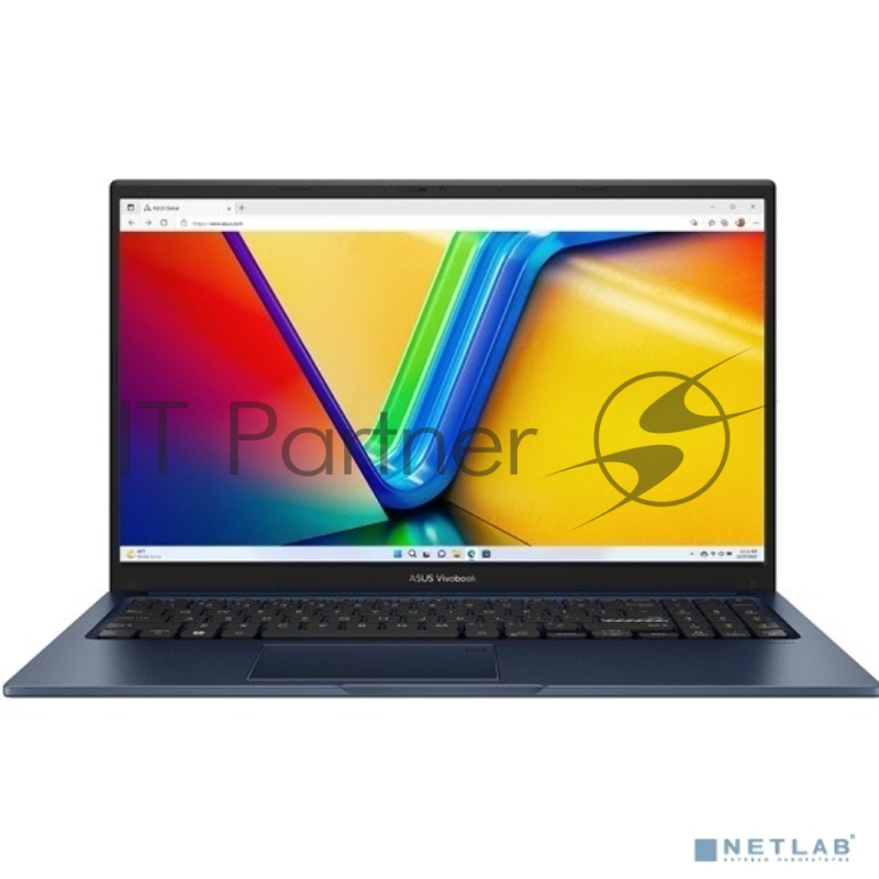 Ноутбук/ ASUS X1504ZA-BQ078W 15.6(1920x1080 (матовый) IPS)/Intel Core i3 1215U(1.2Ghz)/8192Mb/256PCISSD UHD Graphics/Cam/BT/WiFi/42WHr/war 1y/1.7kg/Quiet Blue/Win11Home