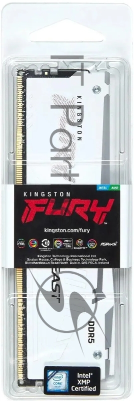 Память DDR5 32GB 5600MHz Kingston KF556C36BWEA-32 Fury Beast White Expo RGB RTL Gaming PC5-44800 CL36 DIMM 288-pin 1.25В kit single rank с радиатором Ret