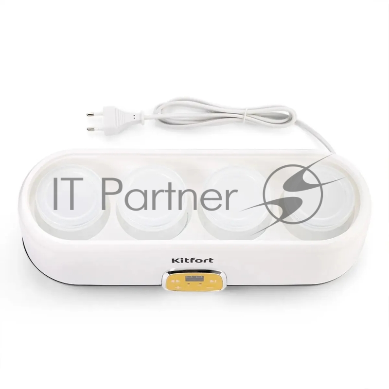 Йогуртница Kitfort КТ-6038 20Вт 4б. 200мл упр.:электрон. белый/черный