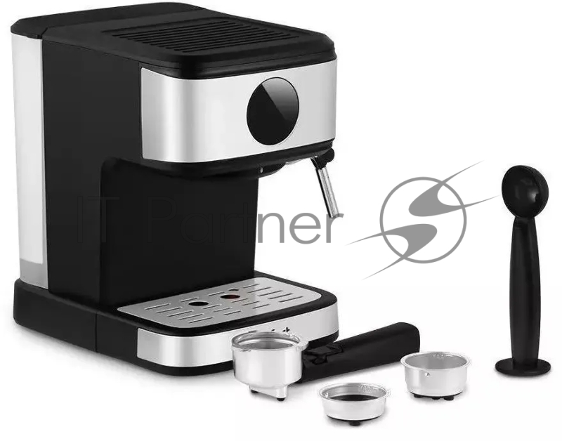 Кофеварка рожковая Kitfort КТ-7224 1100Вт нержавеющая сталь/черный