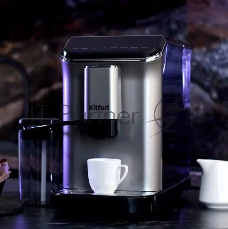 Кофемашина Kitfort КТ-7166 1350Вт черный/нержавеющая сталь