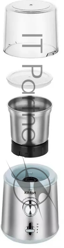 Кофемолка Kitfort КТ-7250 200Вт сист.помол.:ротац.нож вместим.:200гр нержавеющая сталь/голубой