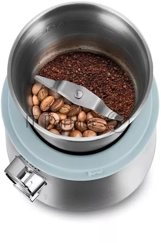 Кофемолка Kitfort КТ-7250 200Вт сист.помол.:ротац.нож вместим.:200гр нержавеющая сталь/голубой