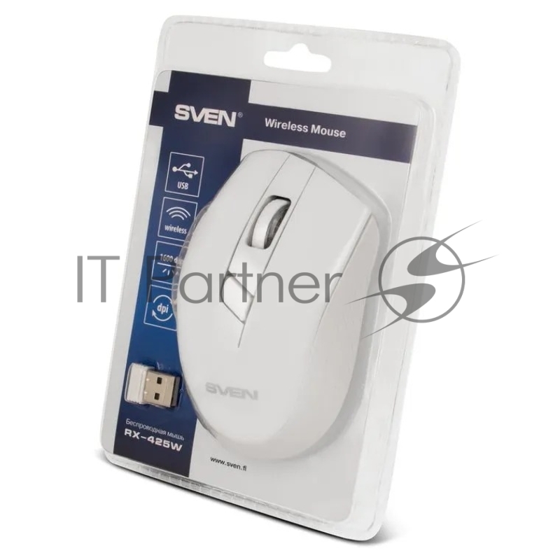 Мышь Sven RX-425W USB белый (SV-014469)