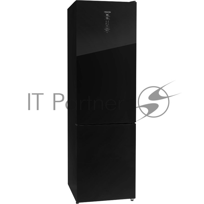Холодильник Hiberg RFC-400DX NFGB инвертер черное стекло двухкамерный 257/94л морозилка снизу