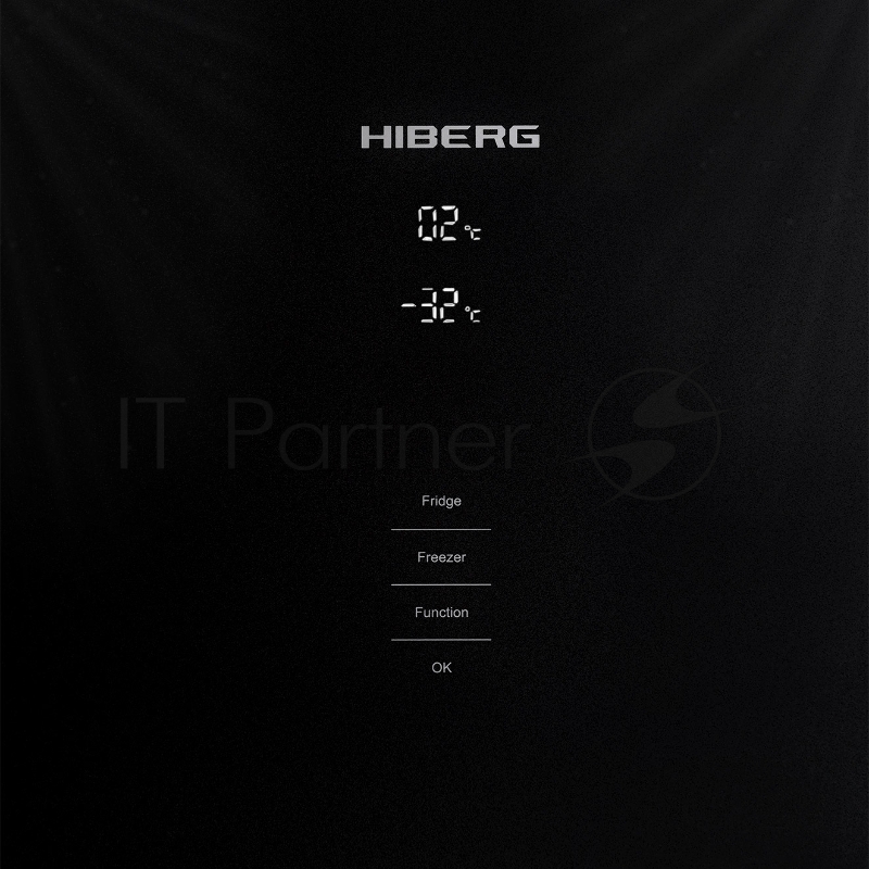 Холодильник Hiberg RFC-400DX NFGB инвертер черное стекло двухкамерный 257/94л морозилка снизу