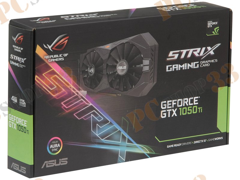 Видеокарта ASUS GeForce GTX 1050 Ti 4ГБ STRIX-GTX1050TI-4G-GAMING (GeForce GTX 1050 Ti, DDR5, 2xDVI, HDMI, DP) (PCI-E)