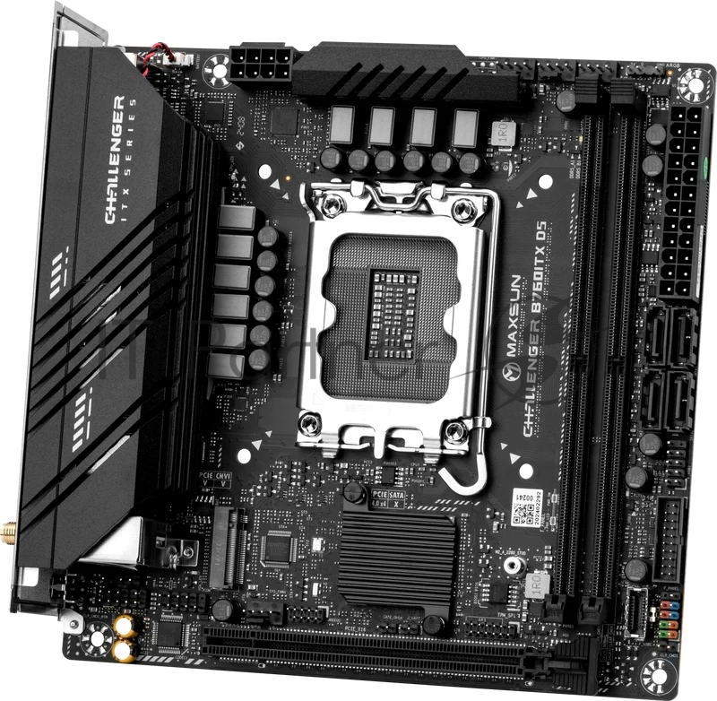 Материнская плата MAXSUN MS-Challenger B760ITX D5 WIFI, LGA1700, B760, 2*DDR5, 4*SATA3, 2*M.2, 2*USB 3.2, 4*USB 2.0, 1*PCIEx16, 2*HDMI+2*DP, mITX