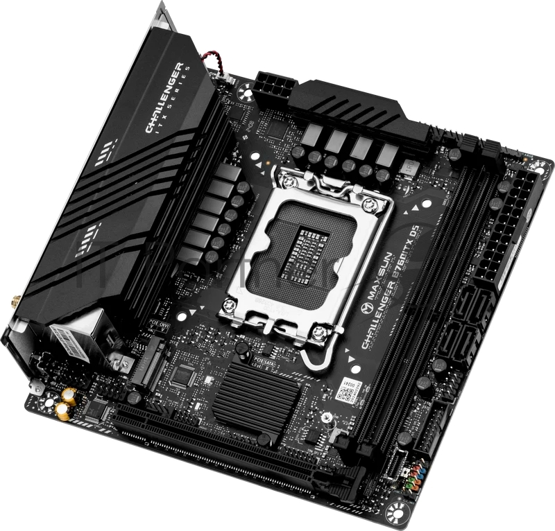 Материнская плата MAXSUN MS-Challenger B760ITX D5 WIFI, LGA1700, B760, 2*DDR5, 4*SATA3, 2*M.2, 2*USB 3.2, 4*USB 2.0, 1*PCIEx16, 2*HDMI+2*DP, mITX
